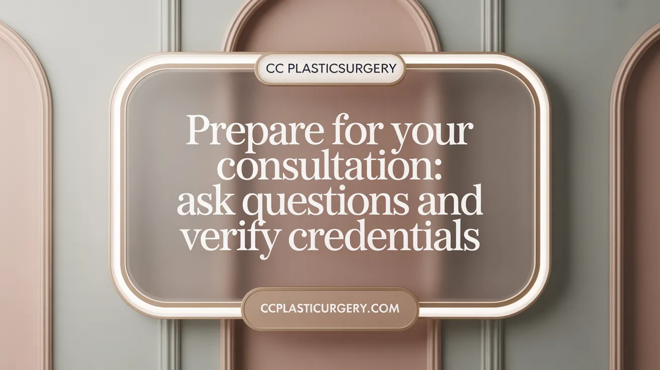 Prepare for your consultation: Ask questions and verify credentials