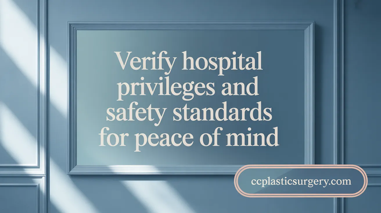 Verify hospital privileges and safety standards for peace of mind