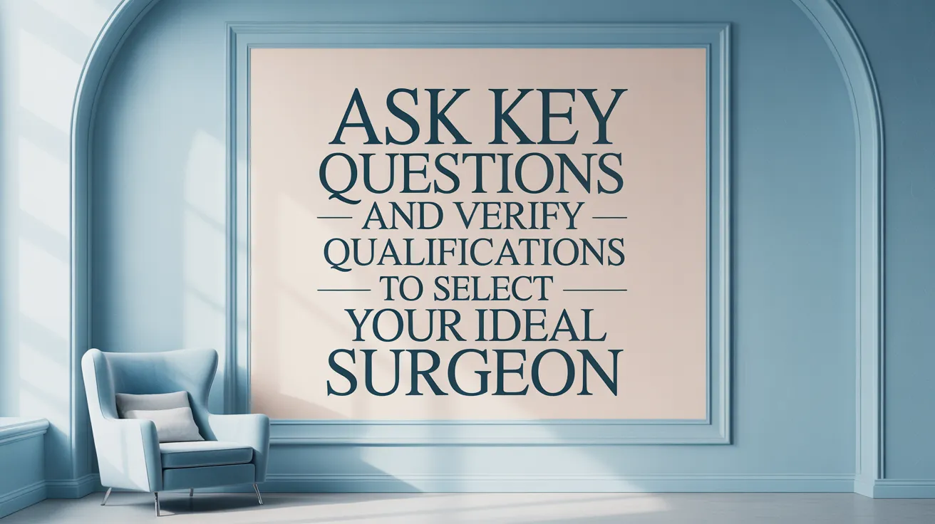 Ask Key Questions and Verify Qualifications to Select Your Ideal Surgeon