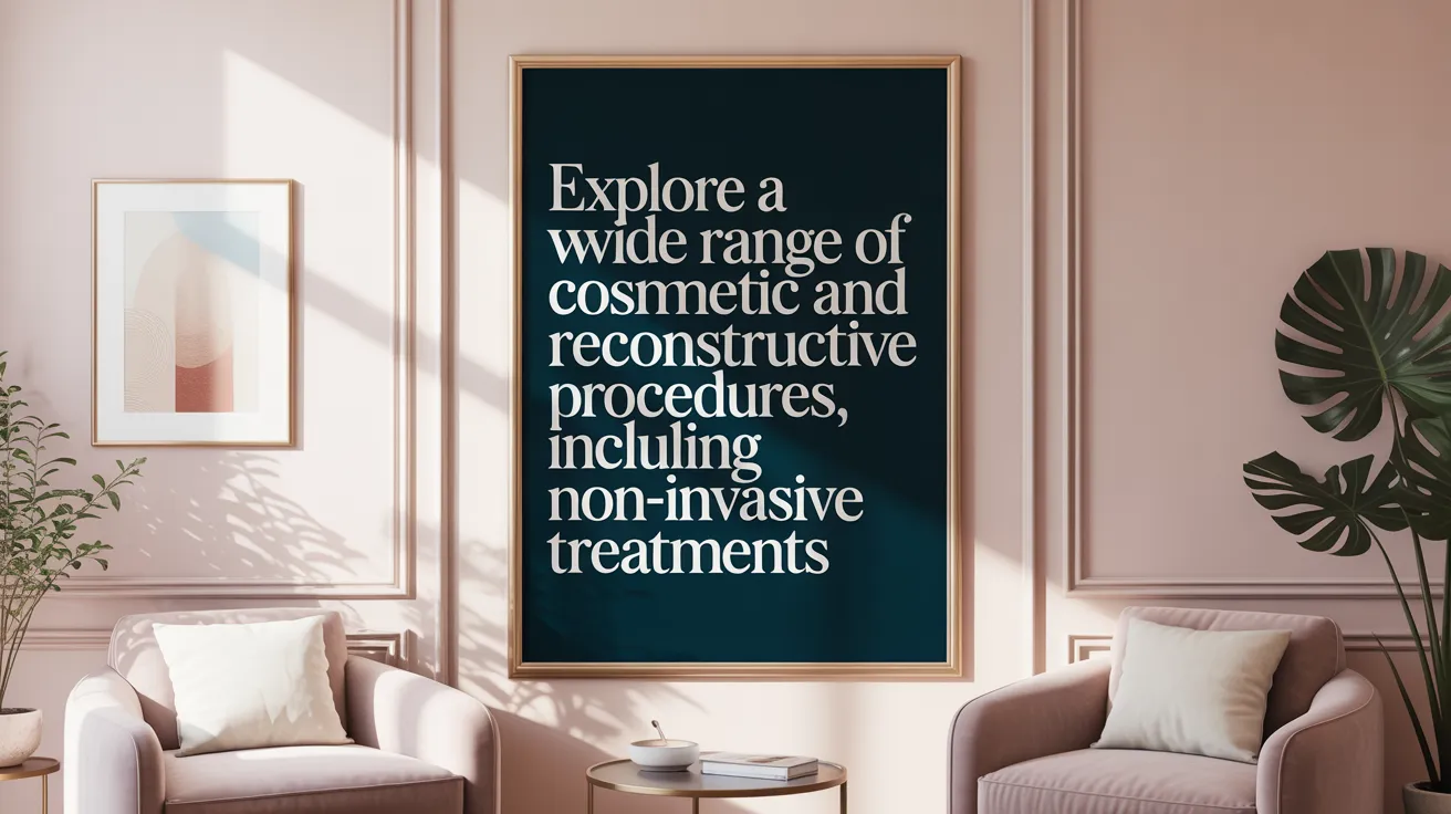 Explore a Wide Range of Cosmetic and Reconstructive Procedures, Including Non-Invasive Treatments