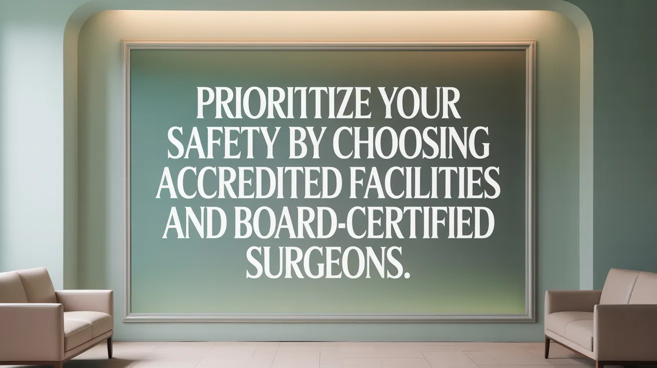 Prioritize your safety by choosing accredited facilities and board-certified surgeons.