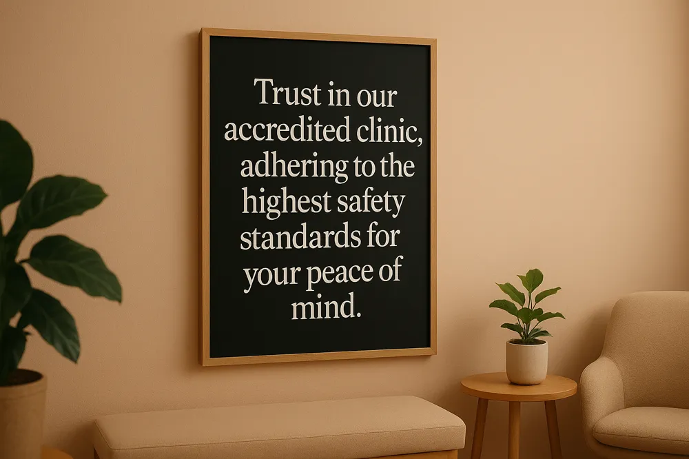 Trust in our accredited clinic, adhering to the highest safety standards for your peace of mind.