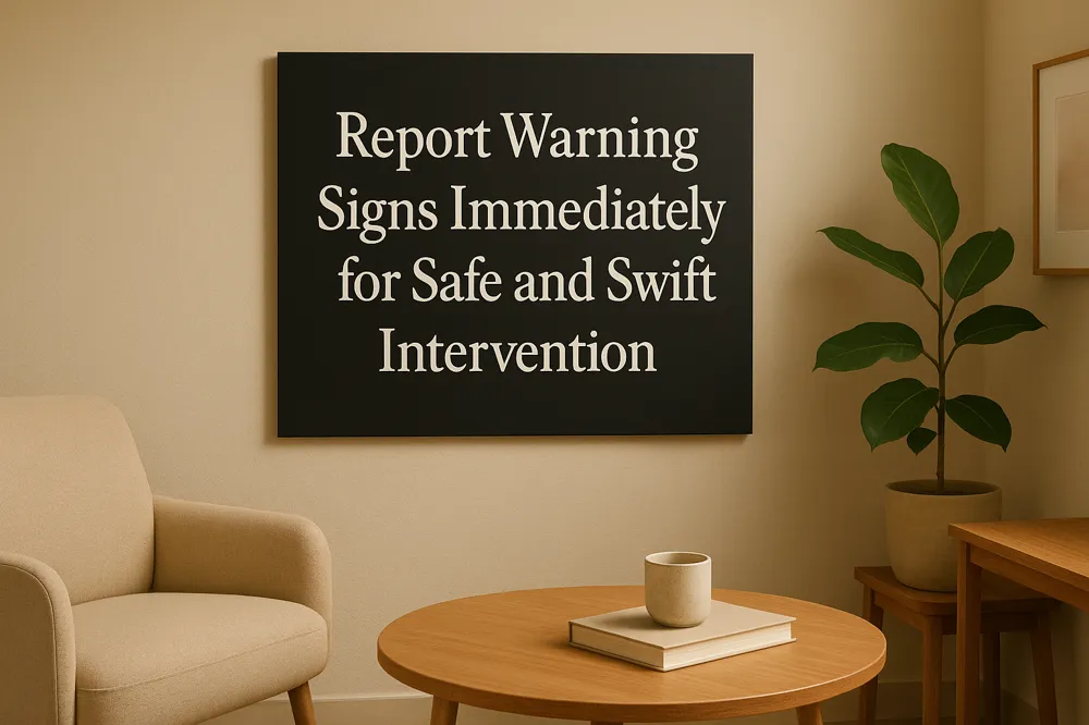 Report Warning Signs Immediately for Safe and Swift Intervention