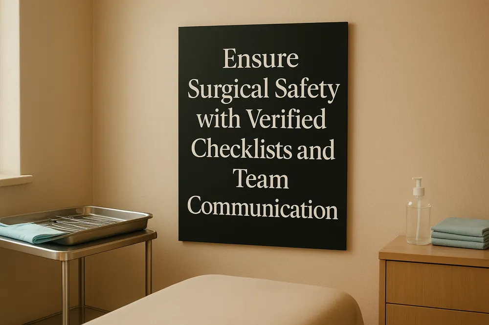 Ensure Surgical Safety with Verified Checklists and Team Communication