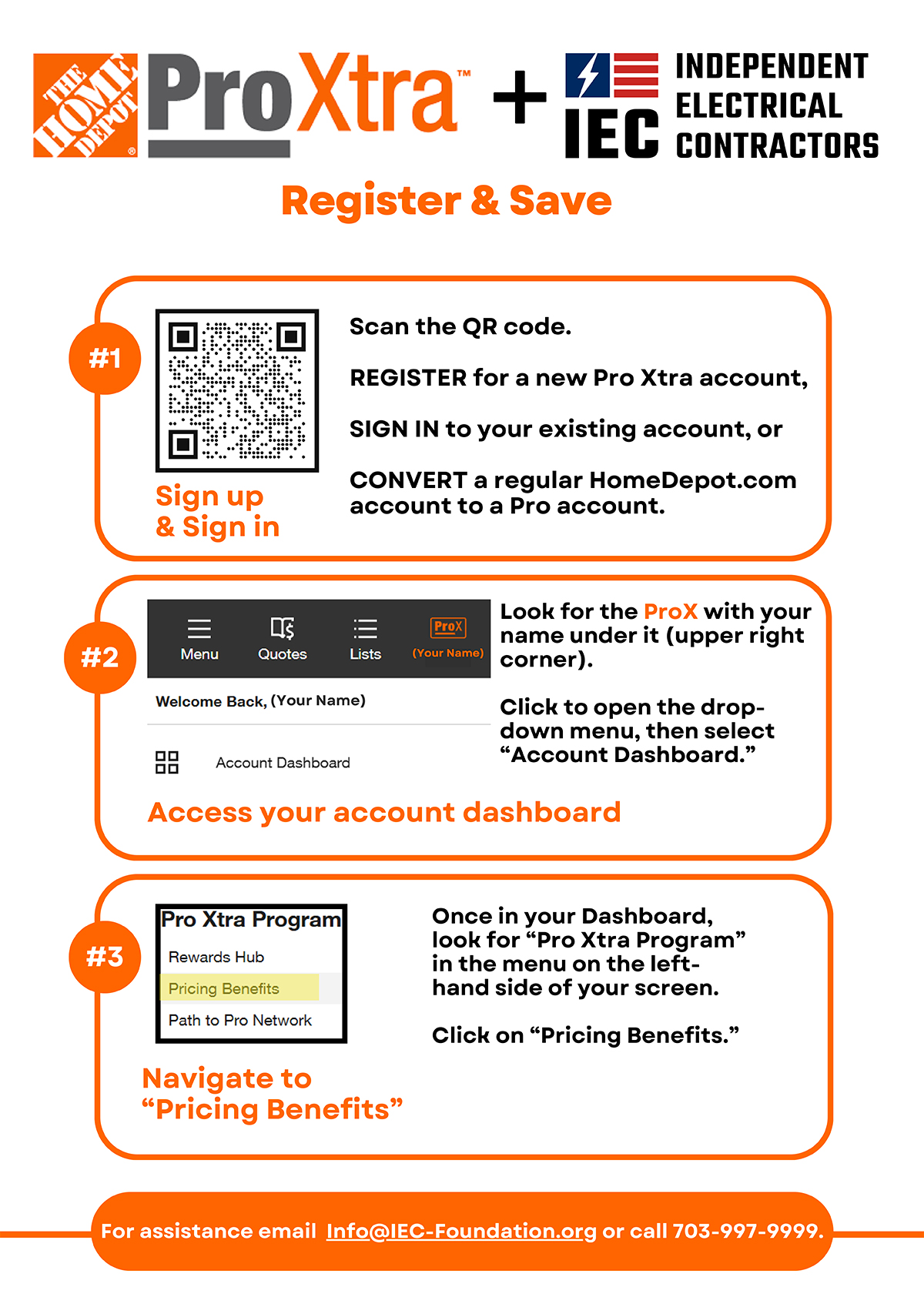 Instructions for Home Depot Pro Xtra application