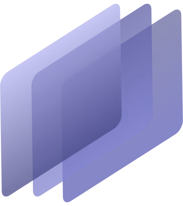 Three see-through rectangular panels overlapping each other