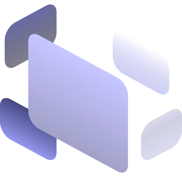 Rectangular panels floating in a cube format 