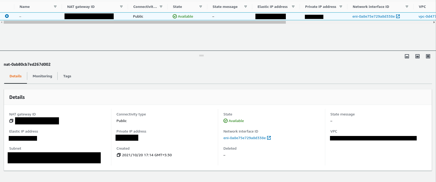 Showing the lambda configuration on the AWS dashboard. You can find the IP here.