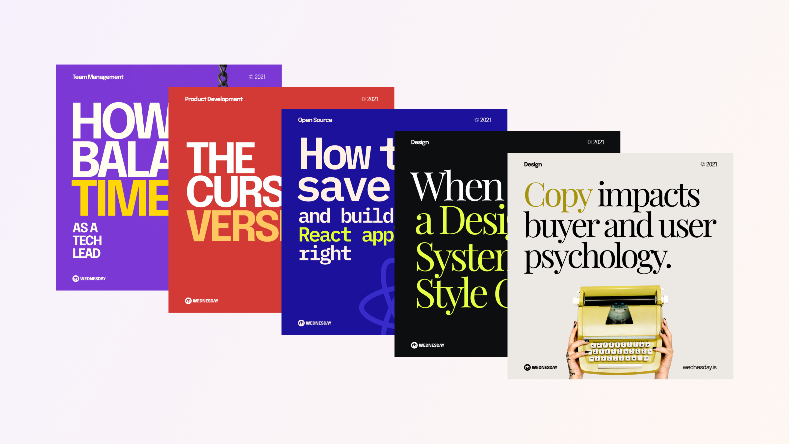 Different social media posts showing brand consistency. Even though each one uses different colors, fonts, they still appear as though they are from the same brand.