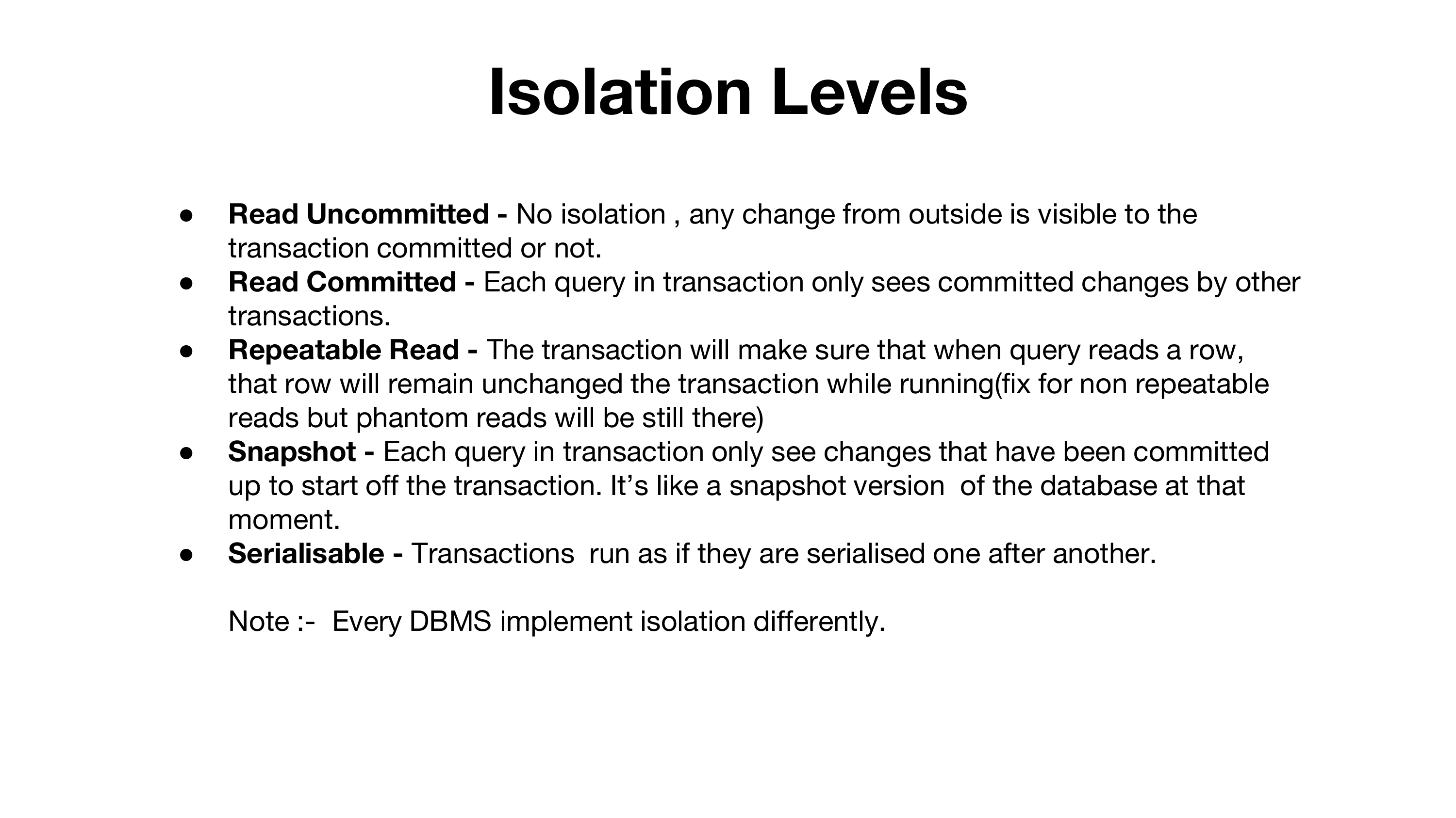 DB Fundamentals