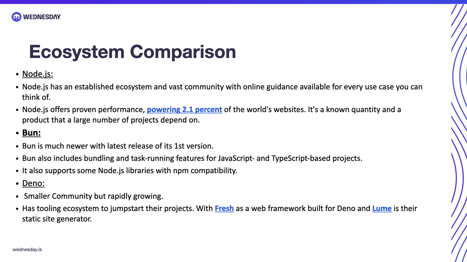 Javascript runtimes : Comparing Node, Bun & Deno