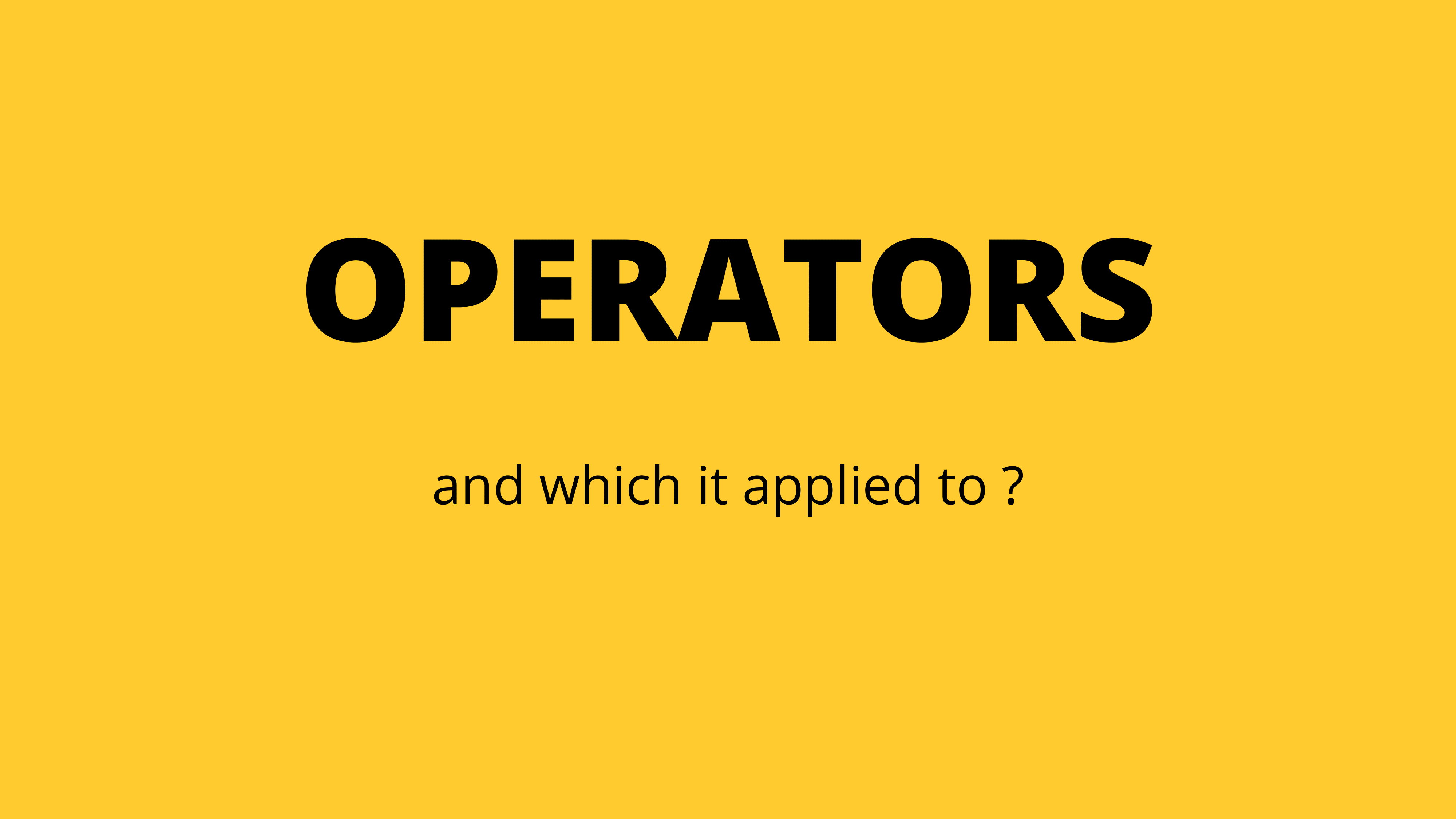 Javascript Operators