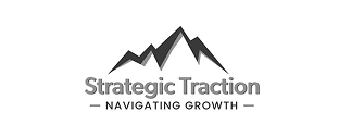 Strategic Traction logo with mountain graphic and tagline Navigating Growth on IT services website.