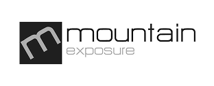 Mountain Exposure logo with stylized "m" on black and white background on IT services website.