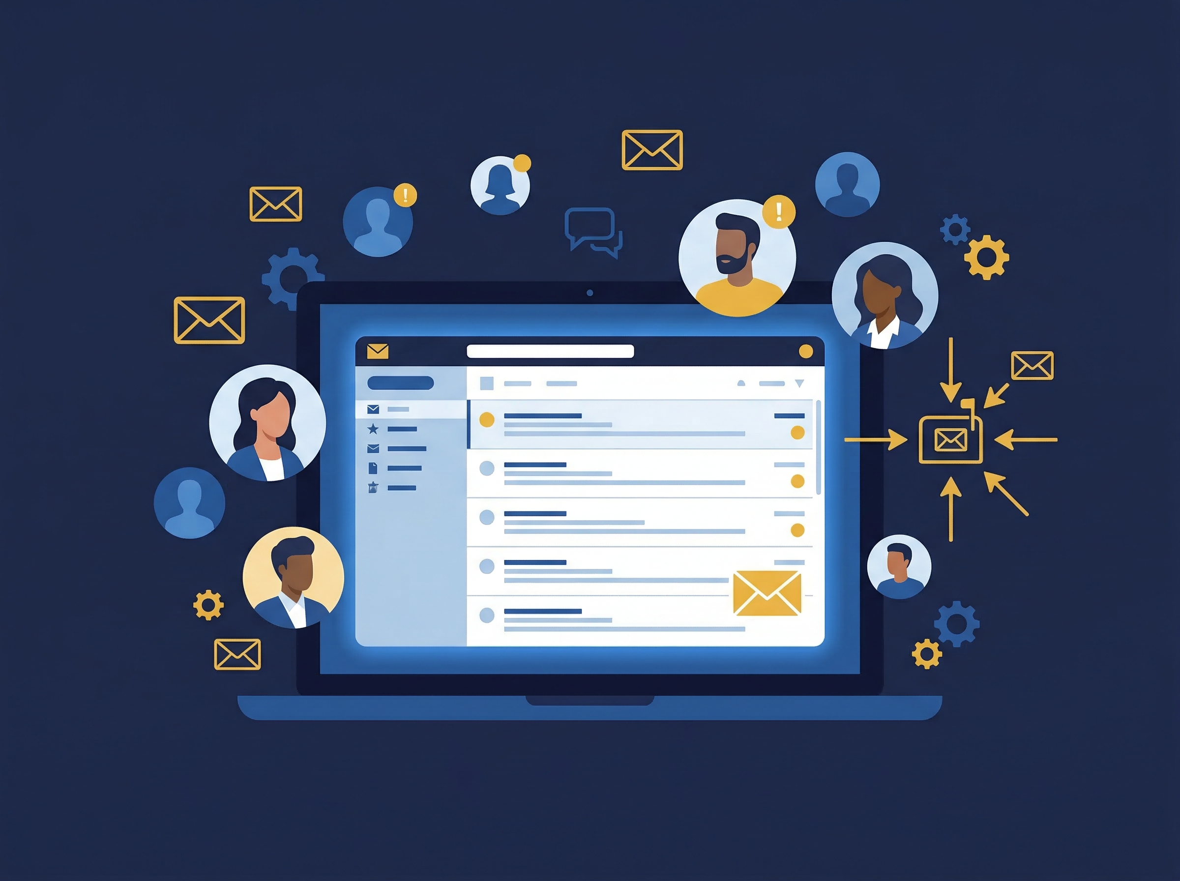 How to add a shared mailbox in Outlook - team collaboration illustration