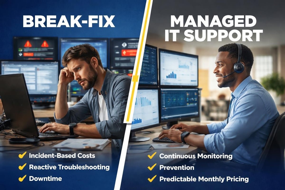 Break-fix versus managed IT support