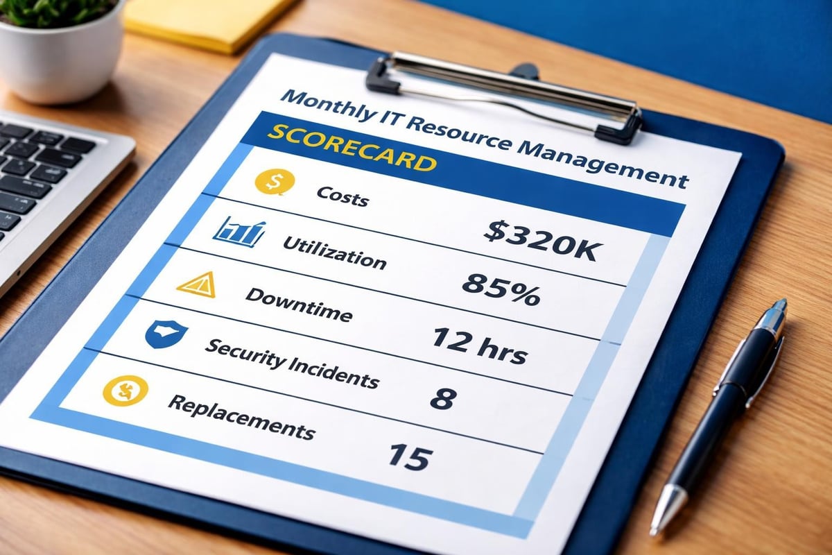 IT resource management metrics dashboard