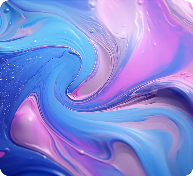 Swirling abstract fluid art with vibrant blue, pink, and purple colors blending together.