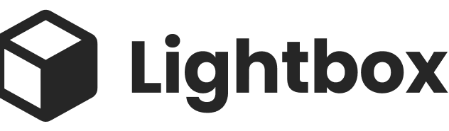 Lightbox brand logo with hexagon-shaped icon and text.