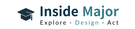 Logo of 'Inside Major' featuring a dark blue graduation cap icon next to the text