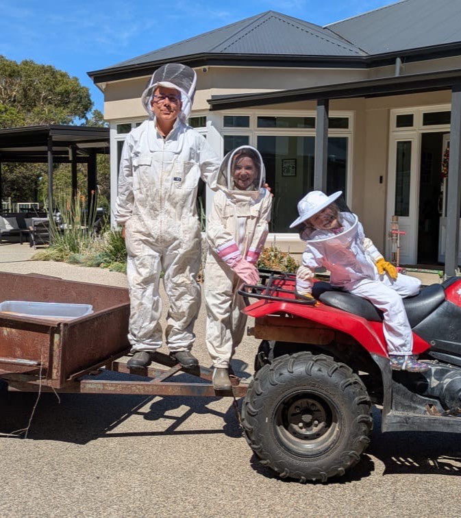 Beekeeping at the Spano family property in the Macedon Ranges