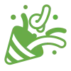 Green celebration icon