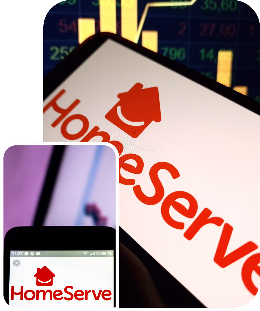 Bildschirmaufnahme mit HomeServe Gruppe Logo