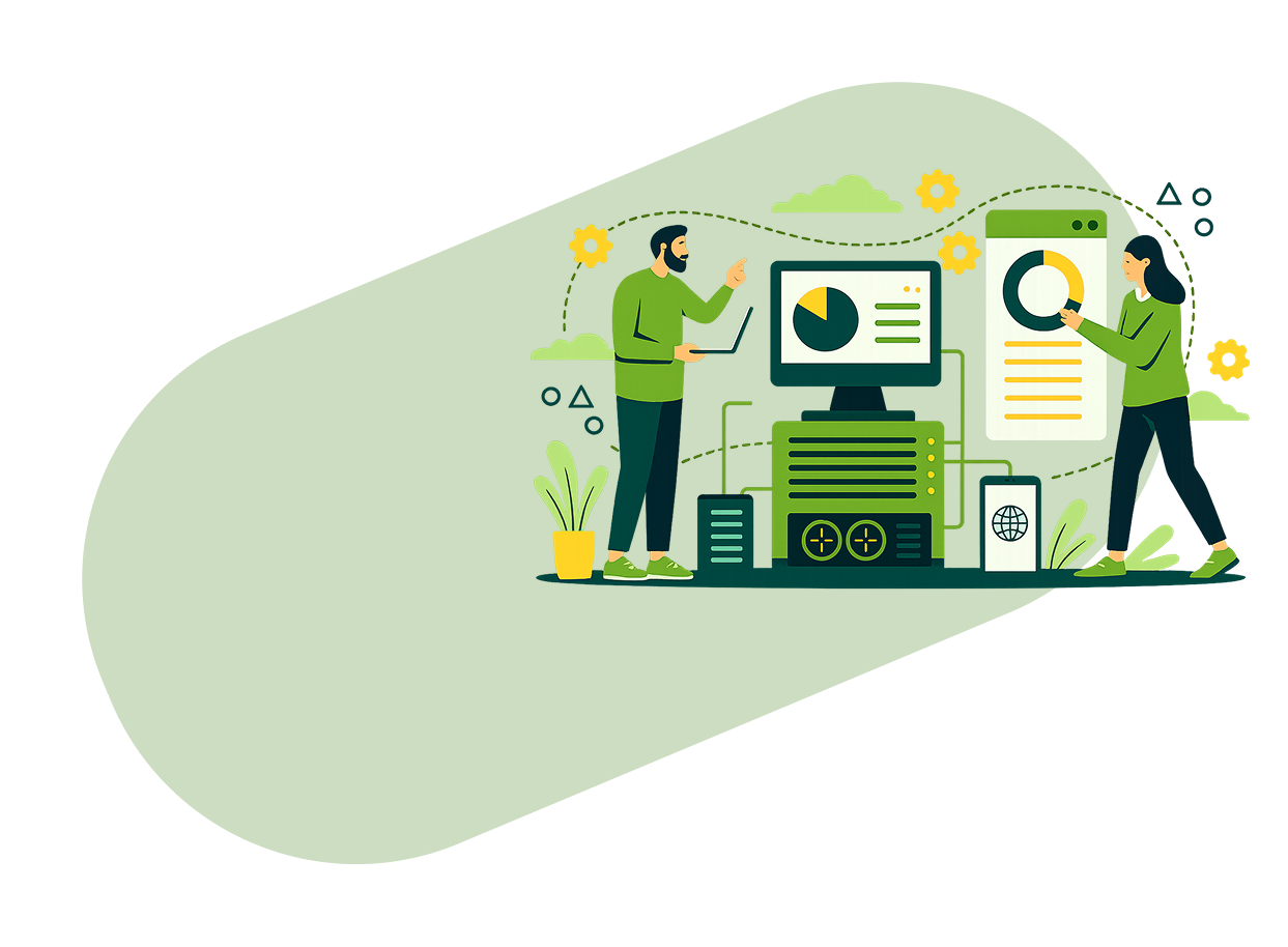Team analyzing structured digital data with charts and diagrams