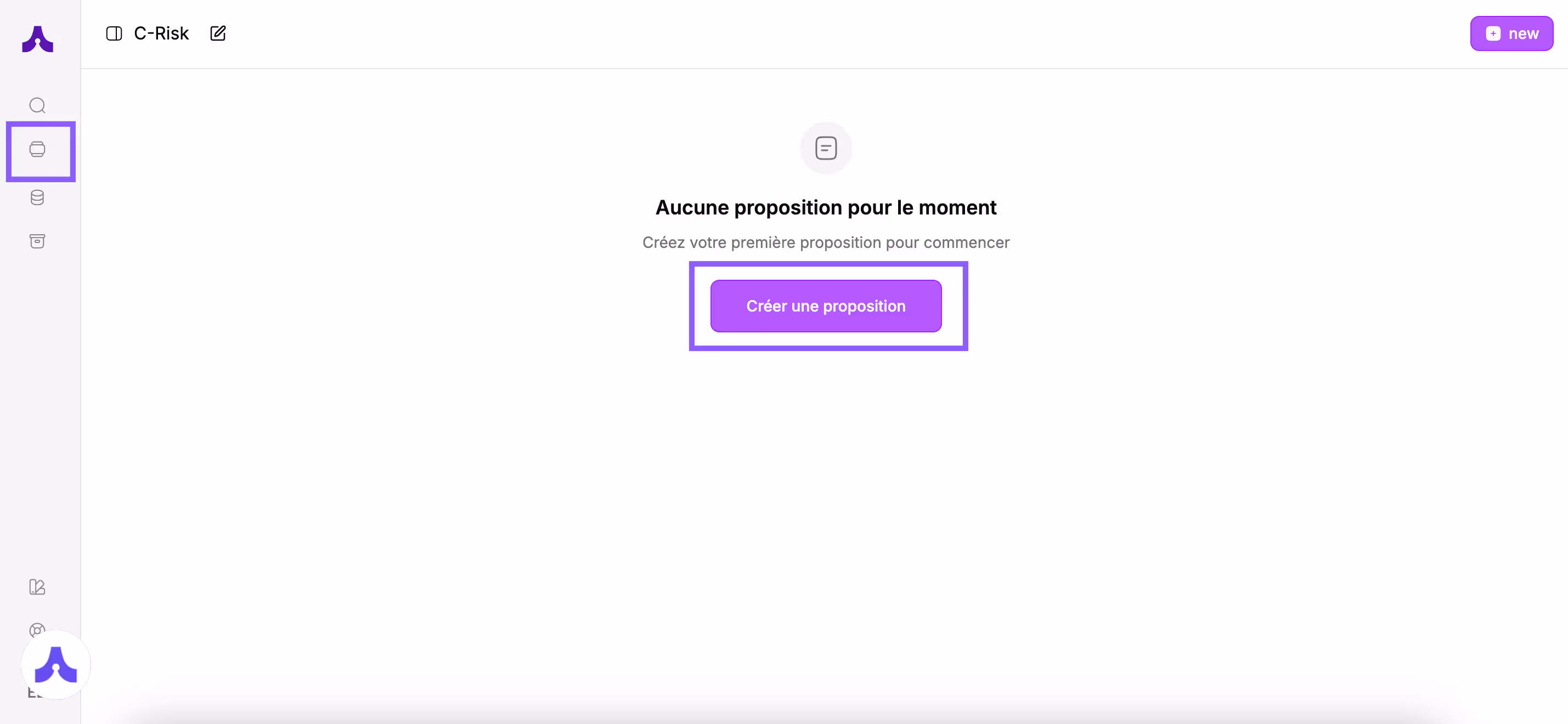 Create proposal button