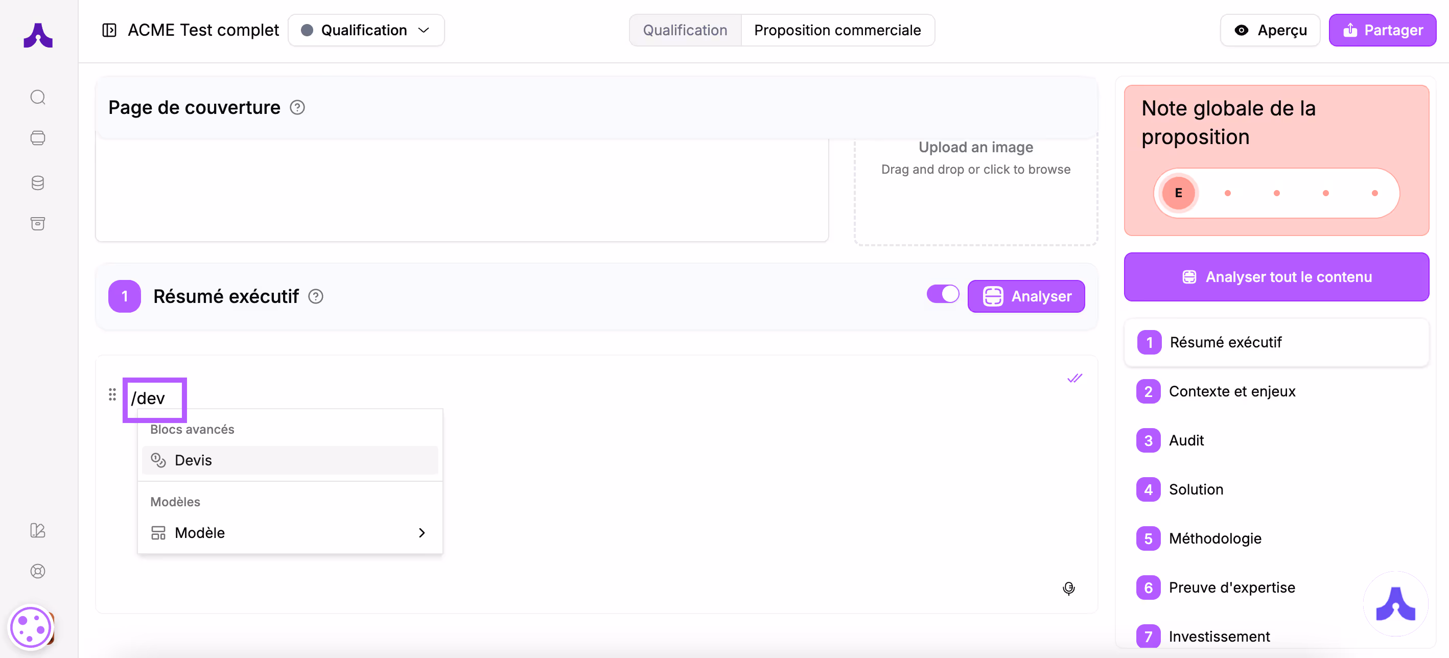 typing the name of the desired block after the "/"