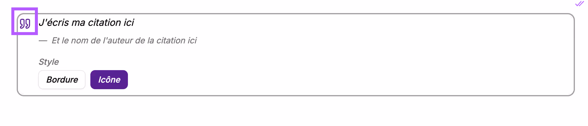 the quote is preceded by a "quotation mark" icon