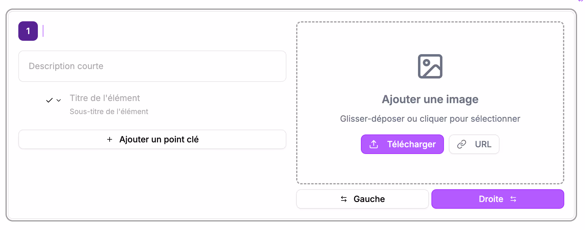 Type / and choose the "Feature" block