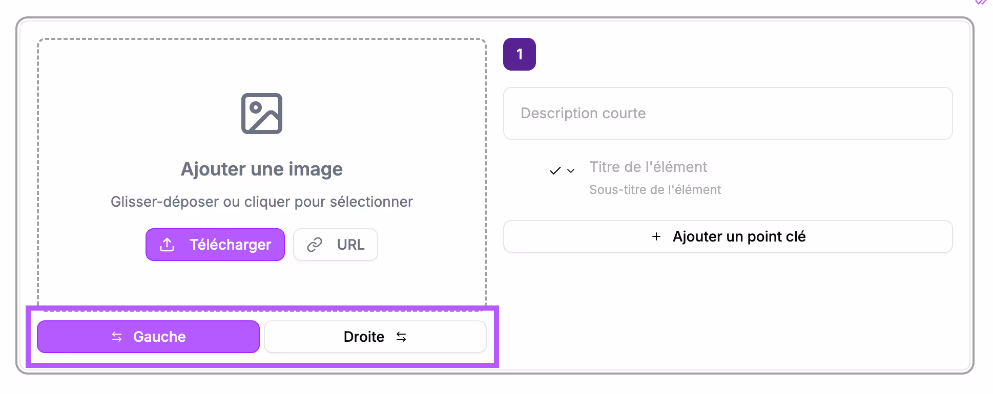 The position of the image