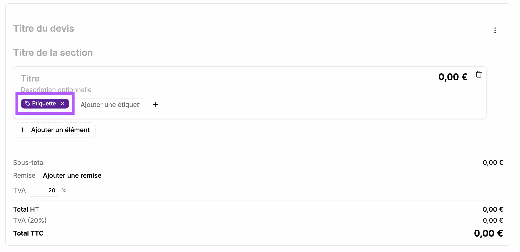 create labels to highlight a tag