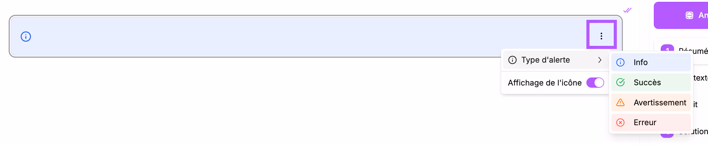 change the alert type