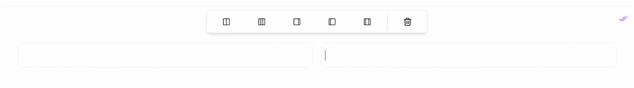 Type / and choose the "Columns" block