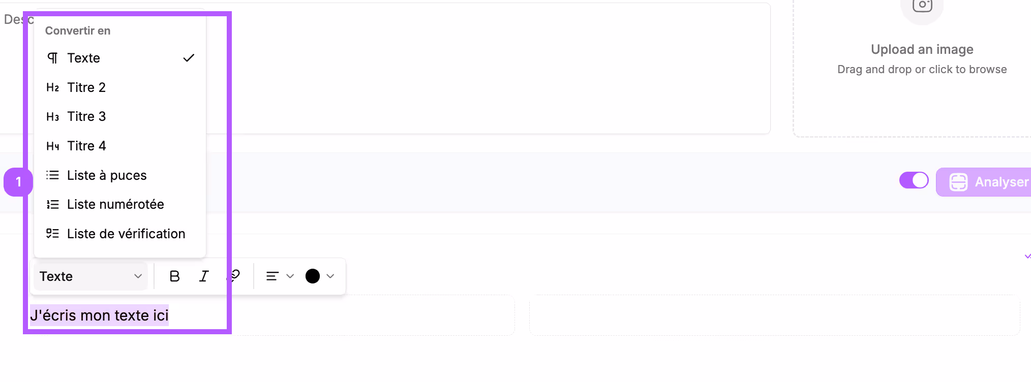 Type the text and format