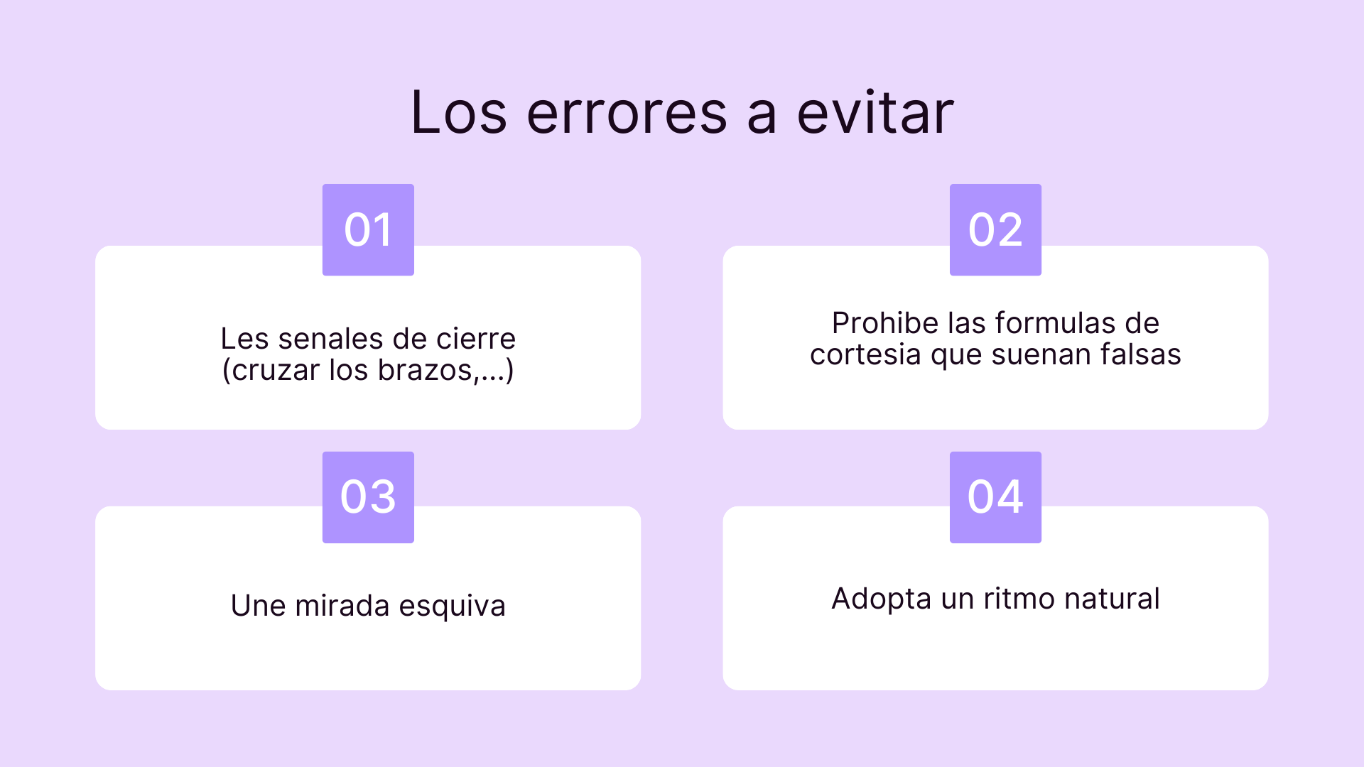 Los errores a evitar