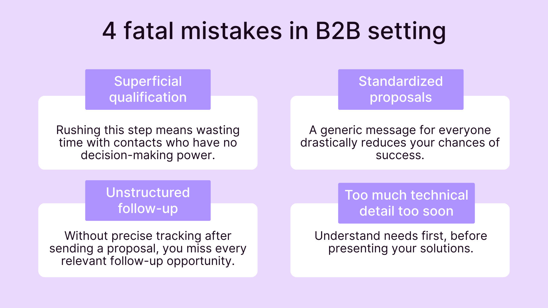 4 fatal mistake in B2B setting