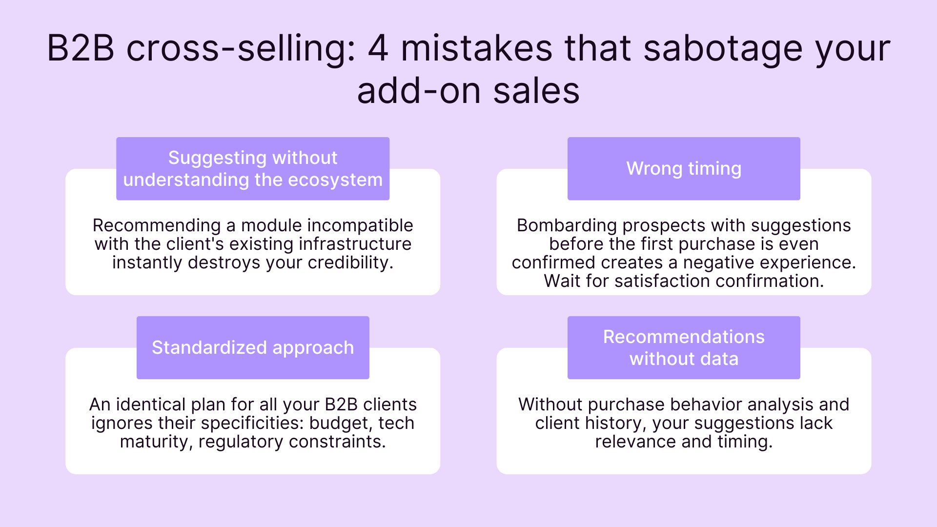 B2B cross-selling: 4 mistakes that sabotage your add-on sales