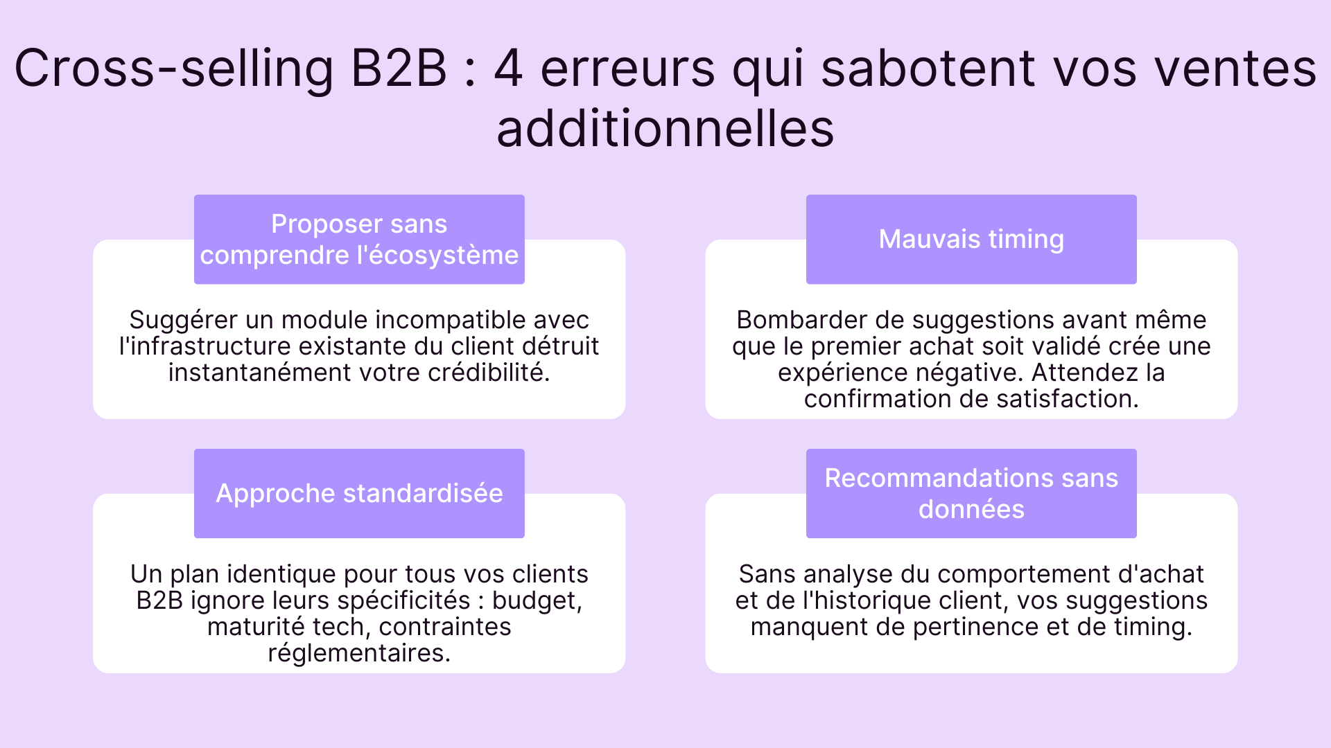 Cross-selling B2B : 4 erreurs qui sabotent vos ventes additionnelles