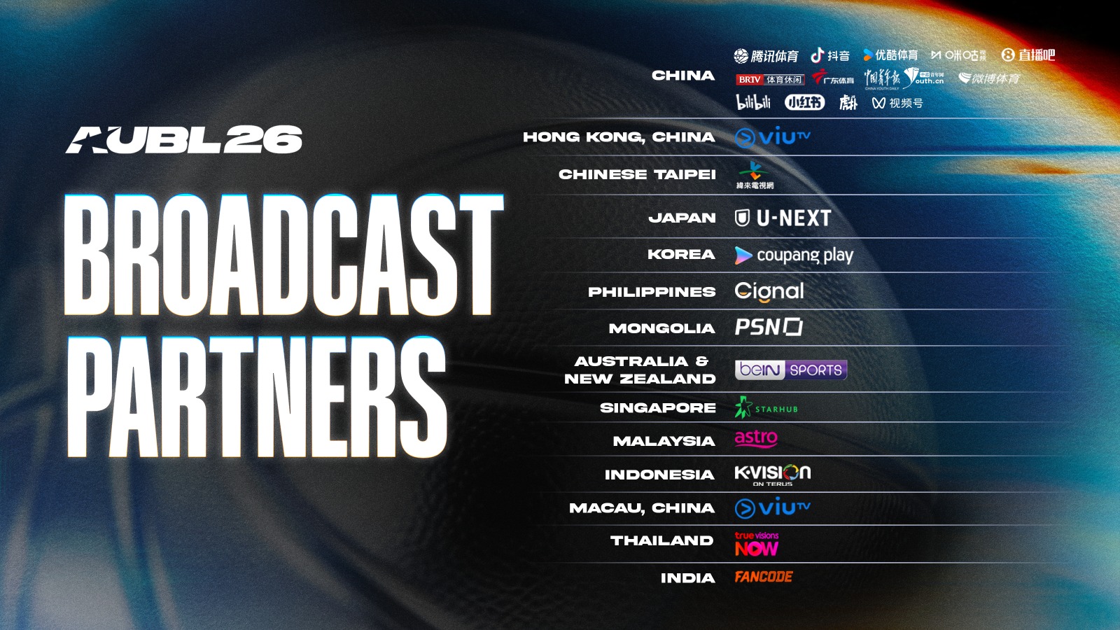 AUBL Announces Global Broadcast and Streaming Partners for AUBL26