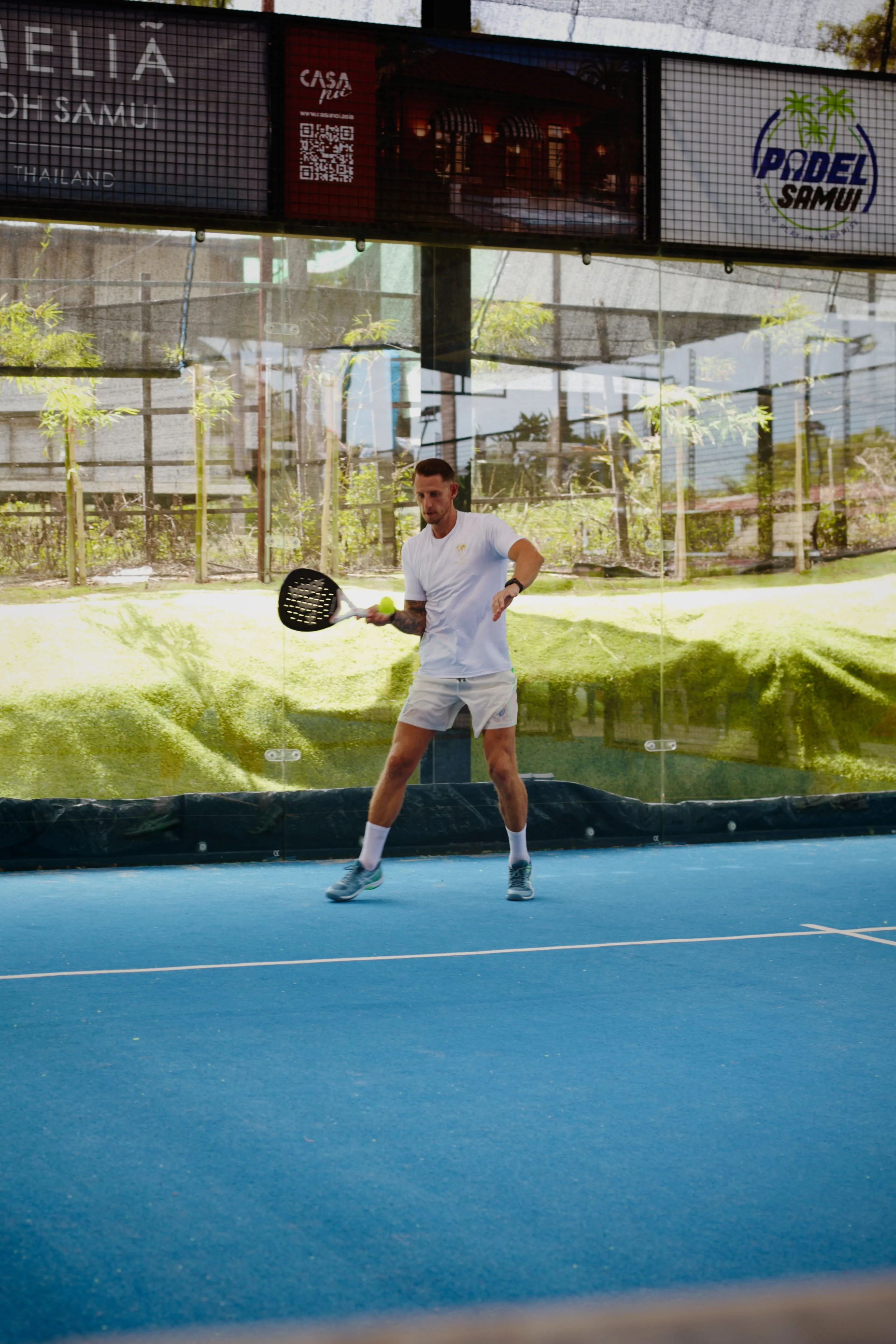 Training on a covered court in Koh Samui