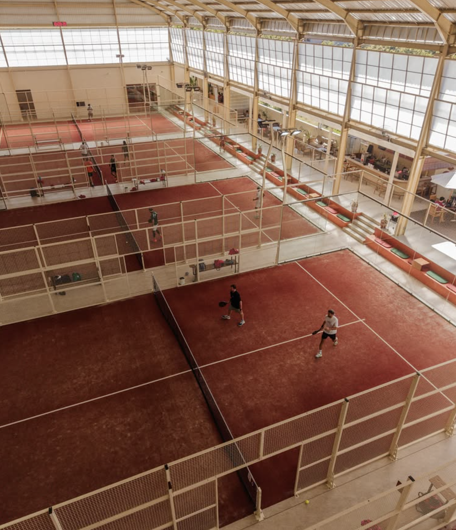 Players on the panoramic padel courts