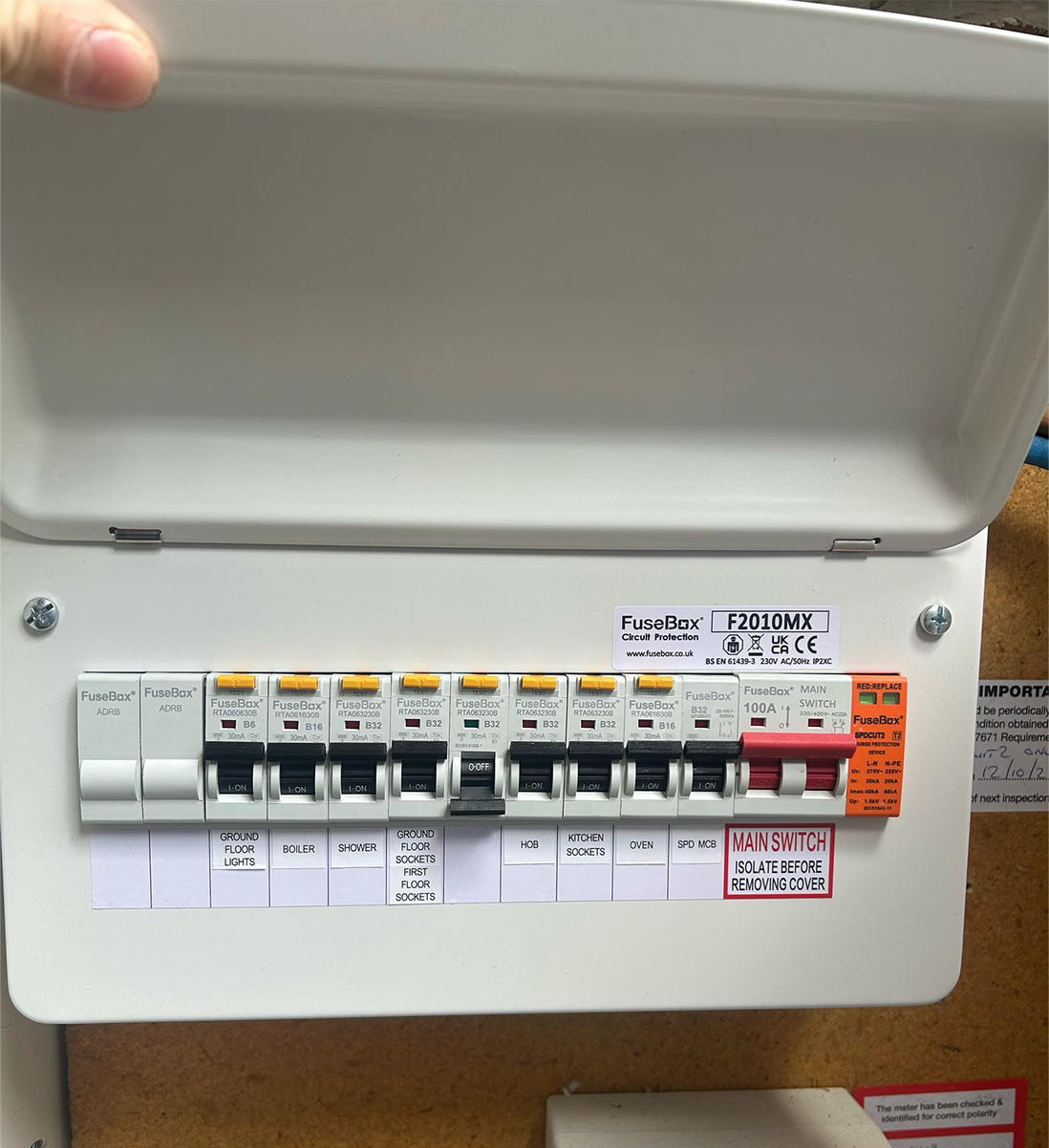 Consumer unit upgrade
