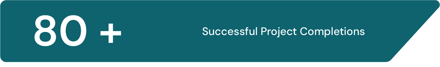 Eris company metric showing over 80 successful project completions.