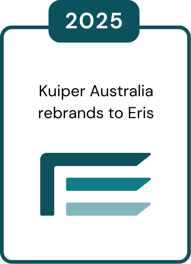 2025 – Kuiper Australia rebrands to Eris.