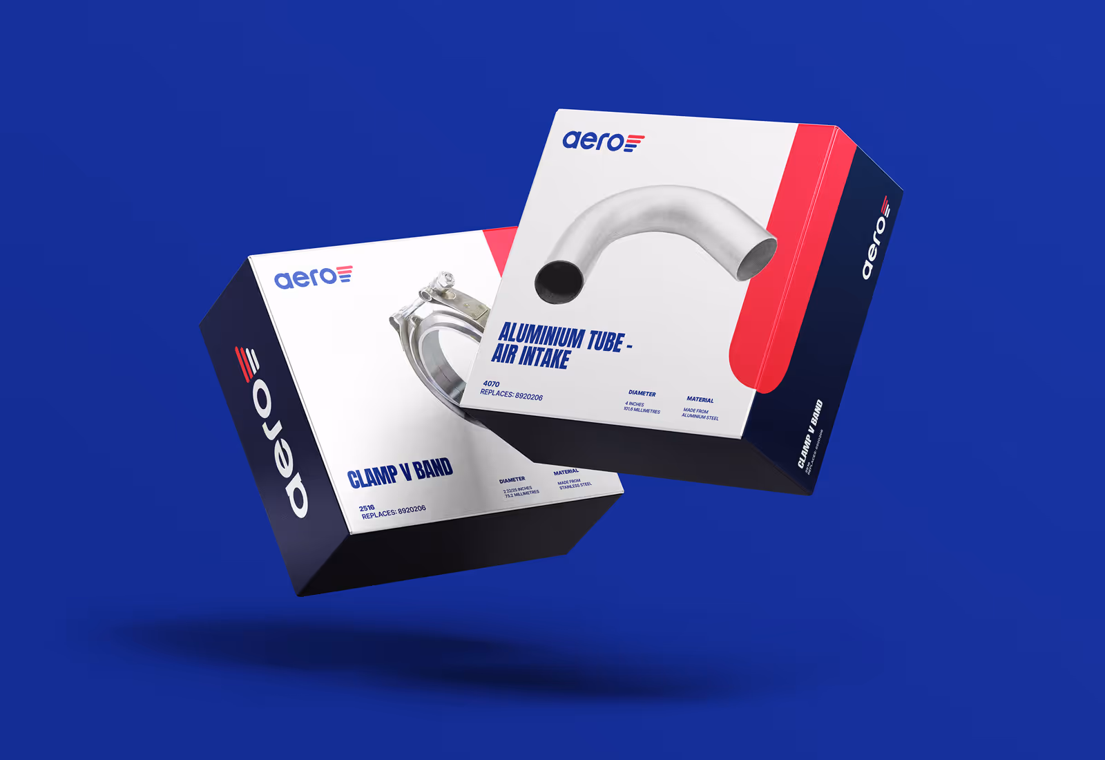 Aero product packaging for aluminium tube and clamp v band
