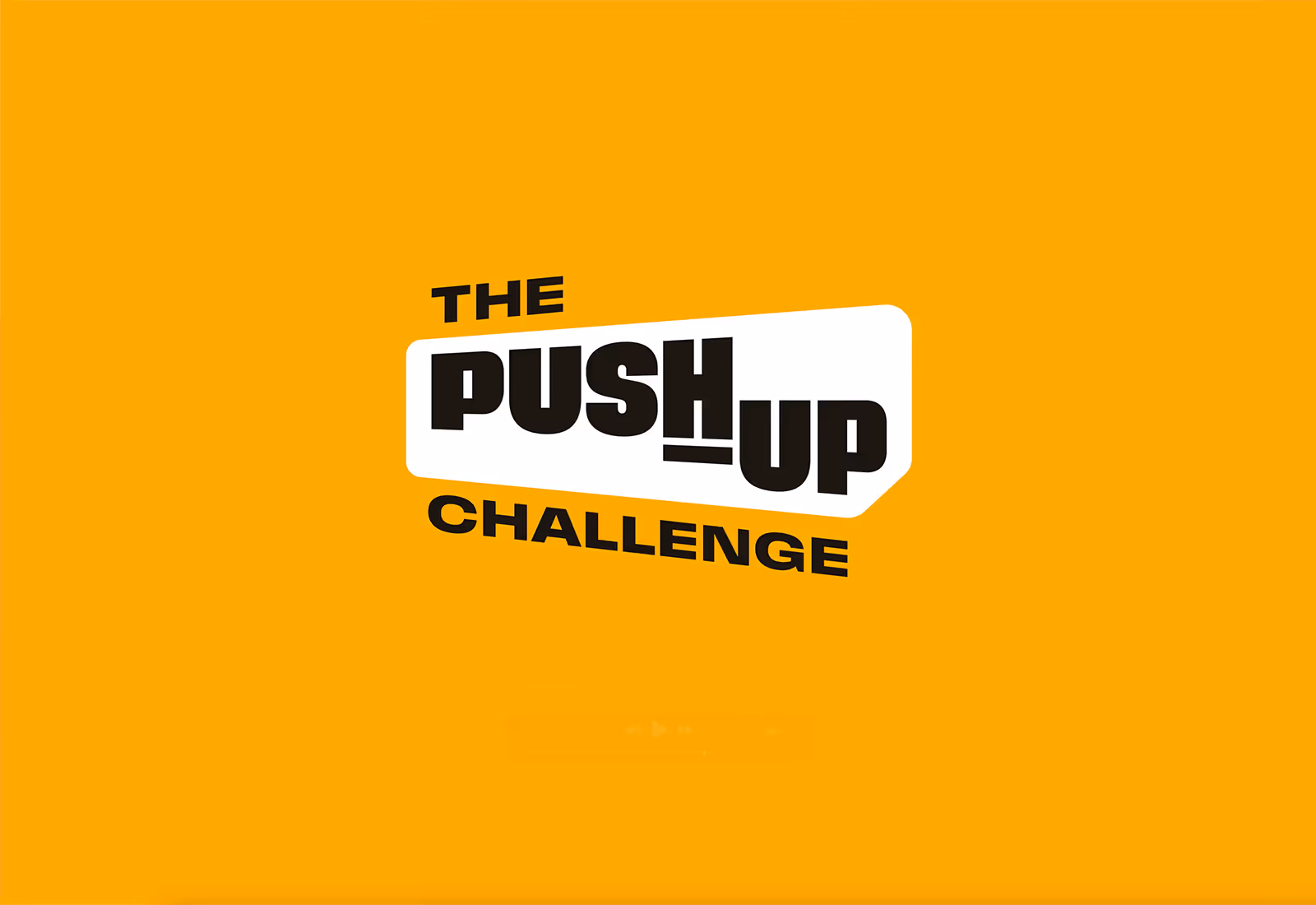 The Push-Up Challenge logo in bold black typography with 'PUSH UP' in a white rounded rectangle, set on a bright golden yellow background.