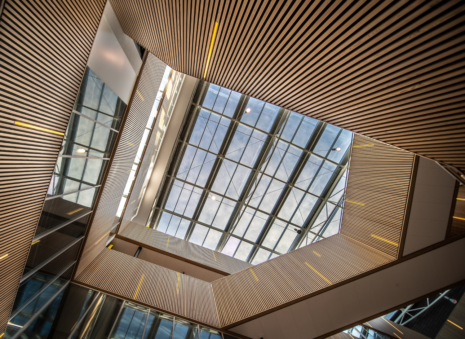 Moderne Architektur mit Glasdach